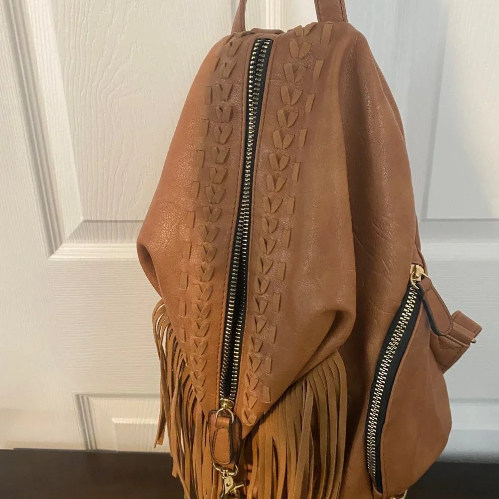 Stitched Fringe Backpack - Picture 3 of 6